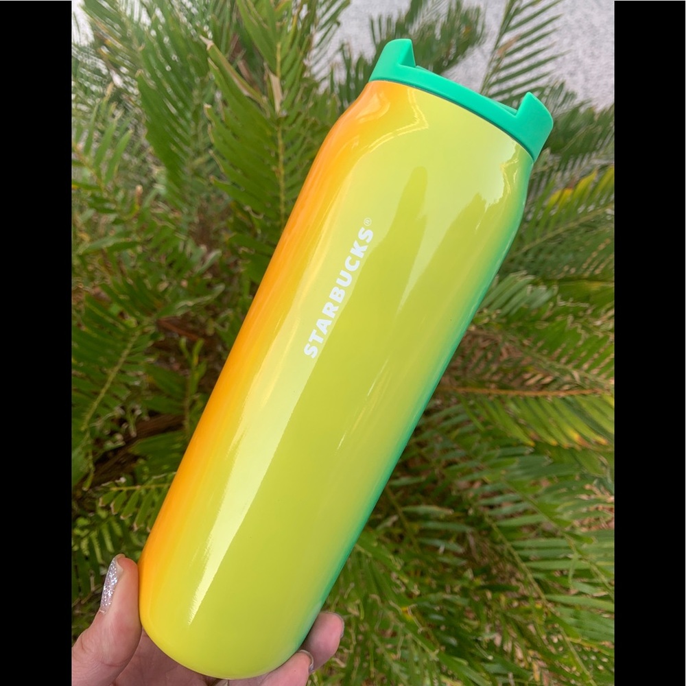Starbucks Ombre Stainless Water Bottle Tumbler Green Orange Cup 20oz New 2022